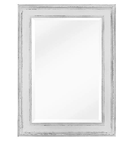 Fatto a Mano Bianco Vintage 66 cm Grandi Specchio in Stile Shabby Chic Rotondo Legno Massello 