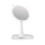 HYL Specchietto per Il Trucco Trucco Specchi Specchio da Toilette con La Luce, Lo Schermo di Tocco LED con Luce LED Professionale Specchio da Toilette Beauty Girl Specchio (Color : White)