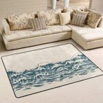 Alinlo – Tappeto vintage con onde dell’oceano giapponese, antiscivolo, per interni ed esterni, decorazione per la casa, 10 x 10 cm