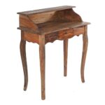 DESIGN DELIGHTS, Napoleon, scrivania in legno massiccio, stile coloniale, stile vintage, 80 x 92 cm (L x A), in legno riciclato, stile shabby