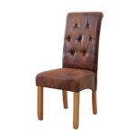 DuNord Design – Set di 2 sedie per Sala da Pranzo, Stile Vintage, Colore: Marrone