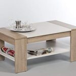 Finley Sonoma 172410 – Tavolino da salotto con 1 ripiano, colore: rovere e bianco