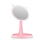 HYL Specchietto per Il Trucco Trucco Specchi Specchio da Toilette con La Luce, Lo Schermo di Tocco LED con Luce LED Professionale Specchio da Toilette Beauty Girl Specchio (Color : Pink)