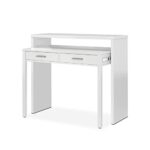 Habitdesign 004582BO – Tavolo da scrivania allungabile, Artik bianco, 98,5 x 87,5 x 36-70 cm Profondità
