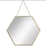 KSW_KKW Hanging Parete a Specchio di Decoro Oro Piccolo esagonali Specchi for la casa Bagno Camera da Letto Soggiorno (Size : M)