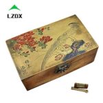 LZDX Retro Tesoro con La Serratura Ottone, Rame Antico Storage Box Jewellery Box per La Memorizzazione Collane, Orecchini E Altri Oggetti di Valore