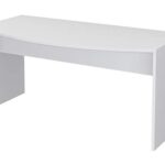 Movian, scrivania curva in stile moderno, modello Belaya, 80 x 160 x 75 cm, colore bianco