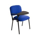 Notek Srl 6 sedie Impilabili in Tessuto con Ribaltina scrittoio tavoletta per Studio Sala conferenza convegni (Blu)