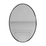 Specchio bagno-specchio, specchio da toeletta ovale da parete, usato per la rasatura del trucco, cornice in ferro, materiale a specchio argento, antideflagrante, immagine chiara/Nero / 40x60cm