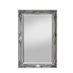 Specchio in Stile Shabby Chic – Legno Massello – Fatto a Mano – Barocco – Grandi – 90×60 cm – Argento Antico – Rococo