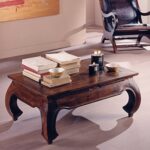 Tavolino da Salotto 60×90 Legno massello Teak con Finitura Color Noce Stile Etnico – Prezzo Outlet Online
