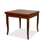 Tavolo da pranzo allungabile, in legno, dimensione: 90 x 90 cm – 180 cm da esteso, colore: noce antico