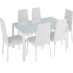 TecTake Tavolo de Pranzo con 6 sedie – Disponibile in Diversi Colori (Bianco | No. 402840)