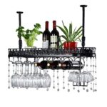 ZLJ – Portabottiglie da vino, in stile vintage, con ciondoli in cristallo, per bicchieri di vino, per bar, cucina, club, decorazione per la casa