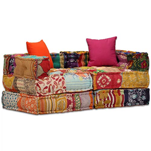 letto per gli ospiti divano indaco divano tessuto patchwork divano divano con funzione sleep imbottito divano VidaXL Divano letto modulare a 2 posti divano 