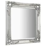 Festnjght Specchio da Parete, Specchio Barocco, Specchio da Muro, Specchio Vintage 50×60 cm Argento