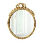 GOENN Rotondo Antico Francese Oro Specchio incorniciato for la Parete della Decorazione della Camera da Letto della Parete
