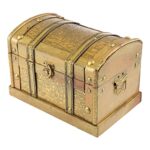 YKBTP Retro scatola di legno Desktop ornamento tesoro cassa gemma vintage scatola di immagazzinaggio ricordo caso partito gioco decorazione (colore: A, dimensioni: 25×17.5×15.5cm)