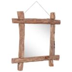 vidaXL Specchio con Tronchi Rustico Vintage Artigianale Pratico Robusto Decorazione Casa in Legno Massello di Recupero Naturale 70×70 cm